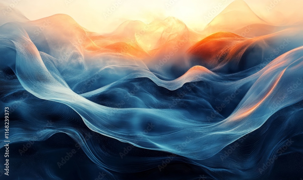 Fototapeta premium Nature Flow Digital Concept with Abstract Background, Generative AI