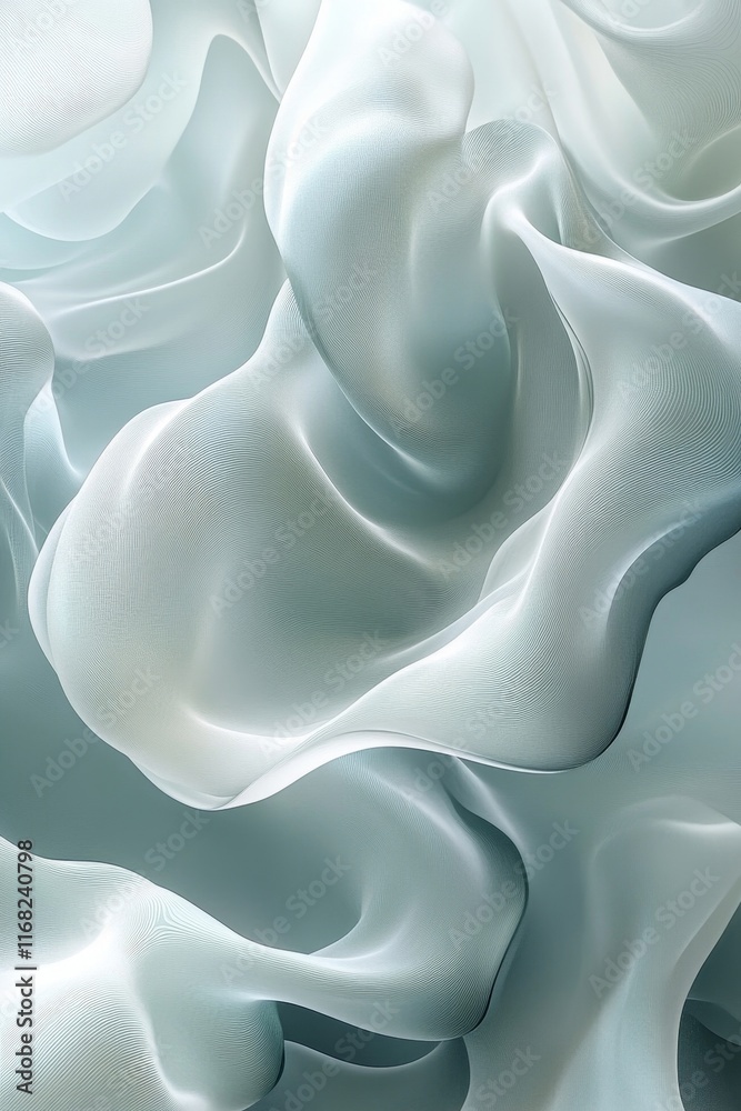 Fototapeta premium Abstract Organic Digital Background with Fluid Shapes, Generative AI