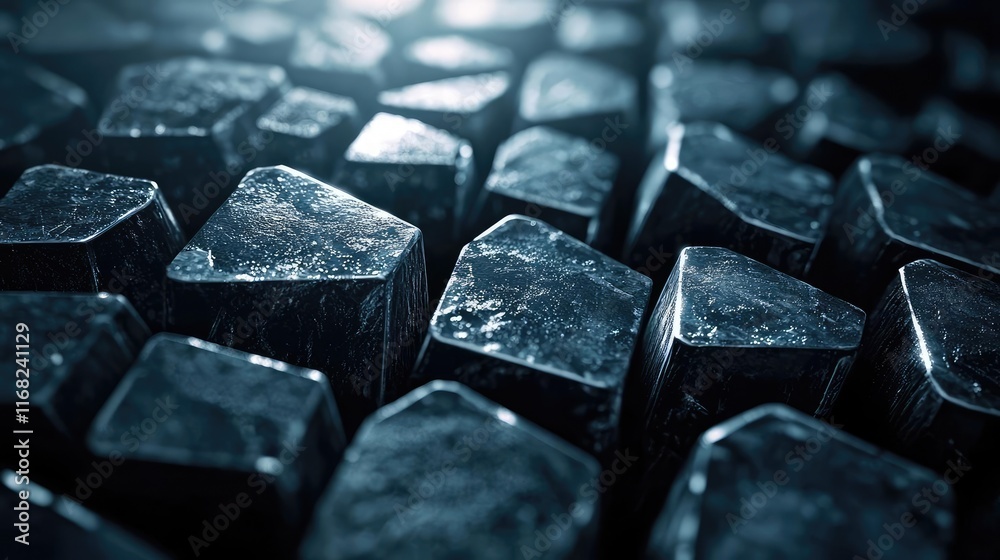 Grungy abstract background idea. Close-up view of metallic blocks with a shiny surface, showcasing industrial textures. Grungy abstract background idea. Close-up view of metallic blocks with a shiny surface, showcasing industrial textures.