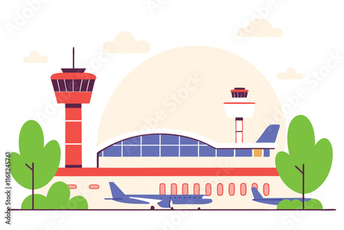 Airport illustration vector on white background


