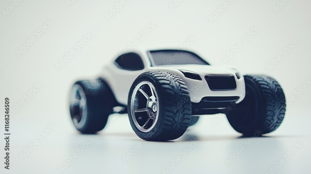 White Toy Monster Truck On White Background White Toy Monster Truck On White Background