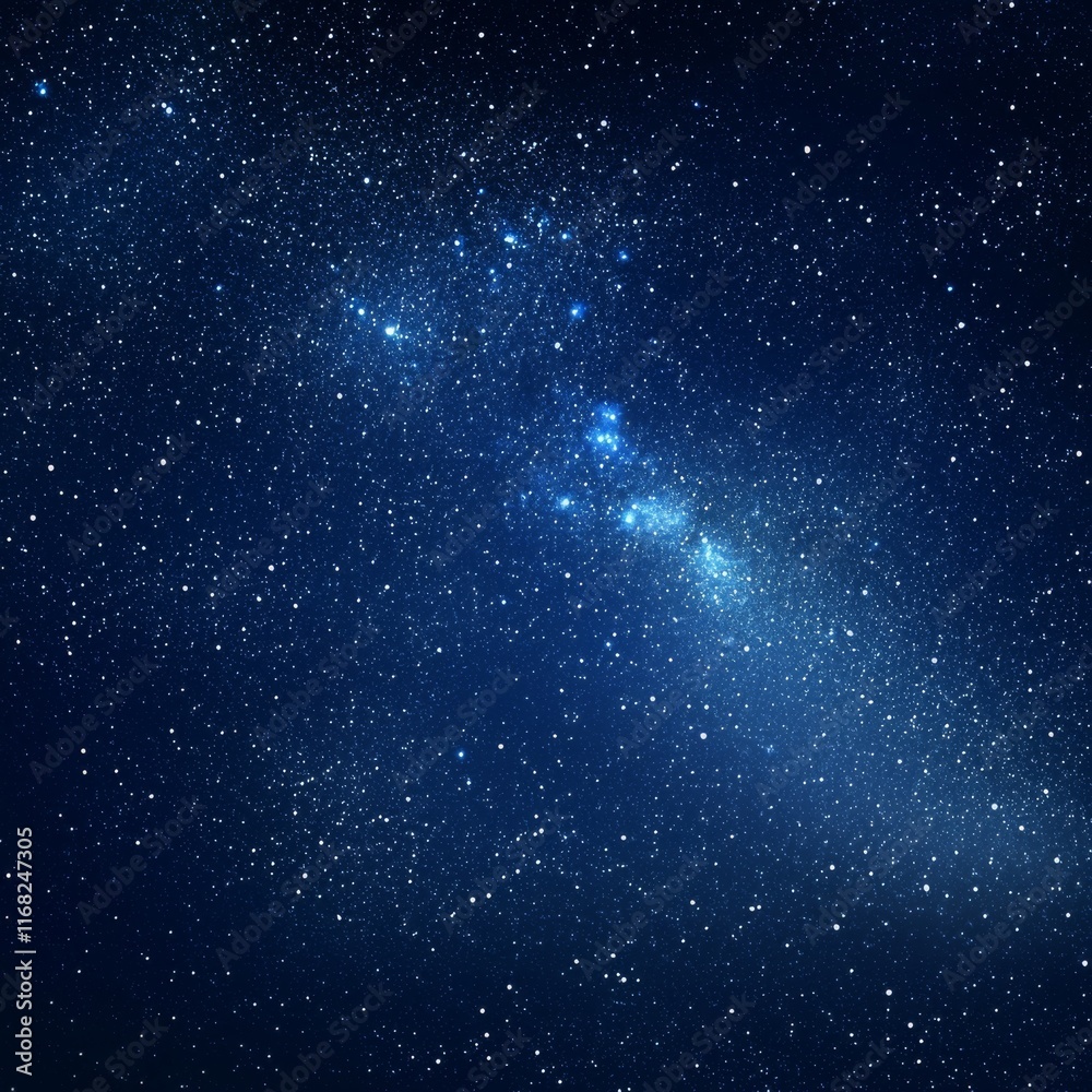 Fototapeta premium Starry Night Sky with Bright Celestial Bodies and Distant Galaxies in Deep Space