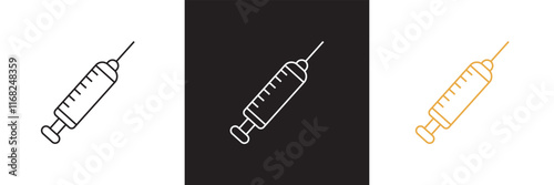 Syringe icon vector . injection icon. isolated on white and black background. vector illustration. EPS 10