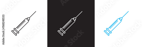 Syringe icon vector . injection icon. isolated on white and black background. vector illustration. EPS 10