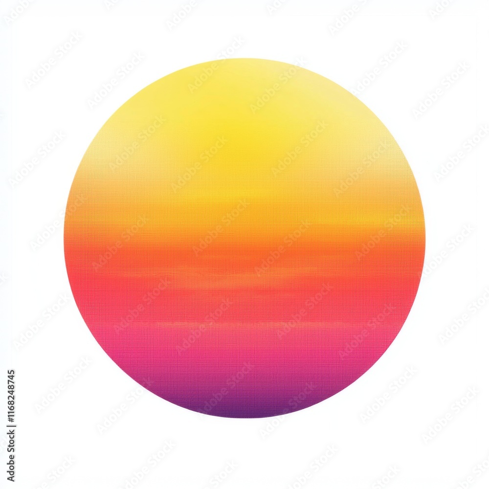 Vibrant Gradient Circle with Yellow, Orange and Pink Tones in Soft Sunset Effect on a Clean White Background Vibrant Gradient Circle with Yellow, Orange and Pink Tones in Soft Sunset Effect on a Clean White Background