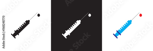 Syringe icon vector . injection icon. isolated on white and black background. vector illustration. EPS 10