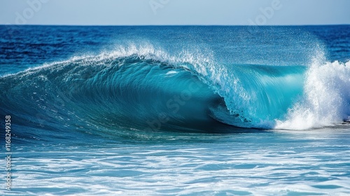 Marbled ocean waves with vibrant turquoise and deep blue tones photo