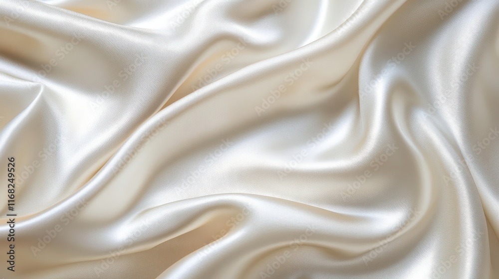 Fototapeta premium Close-up of soft fabric texture with light beige color and smooth surface