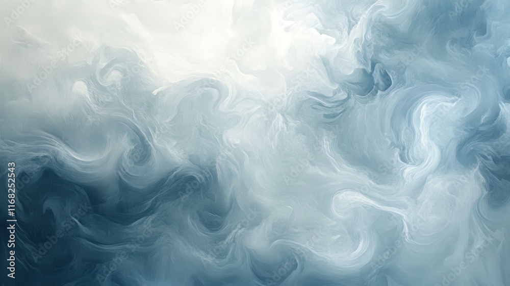 Abstract swirling mist with soft blue and gray tones blending together Abstract swirling mist with soft blue and gray tones blending together