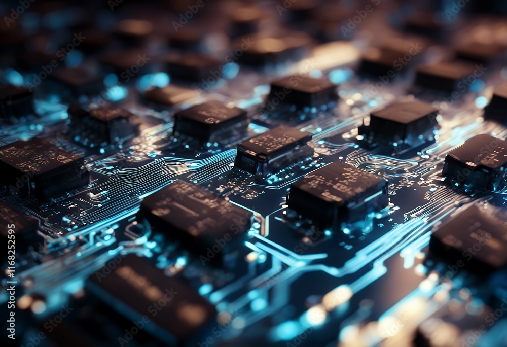 circuit board tech network data digital suggestin high glowing graphic connections