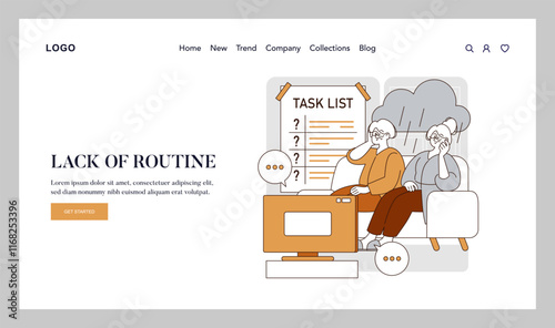 Retirement Challenges. Flat Vector Illustration