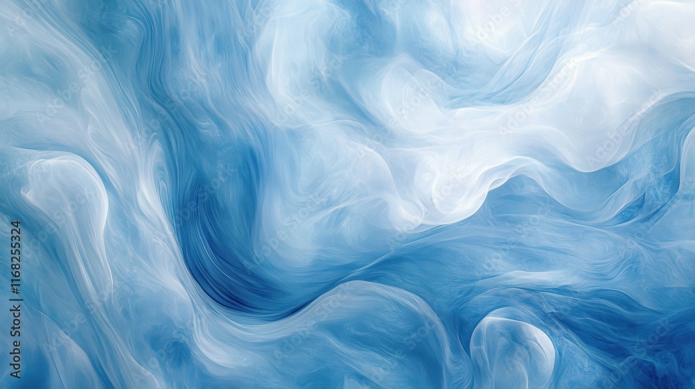 Obraz premium Abstract swirls of light blue and white creating a soft and ethereal look