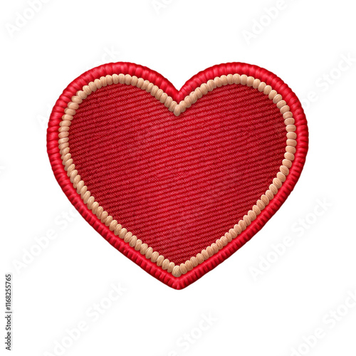 heart embroidered patch badge on isolated on trans