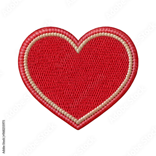 heart embroidered patch badge on isolated on trans