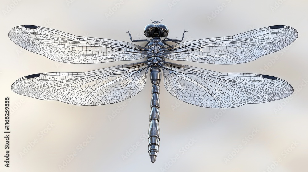 Intricate Macro View of a Dragonfly Displaying Its Delicate Wings and Detailed Body Structure Intricate Macro View of a Dragonfly Displaying Its Delicate Wings and Detailed Body Structure