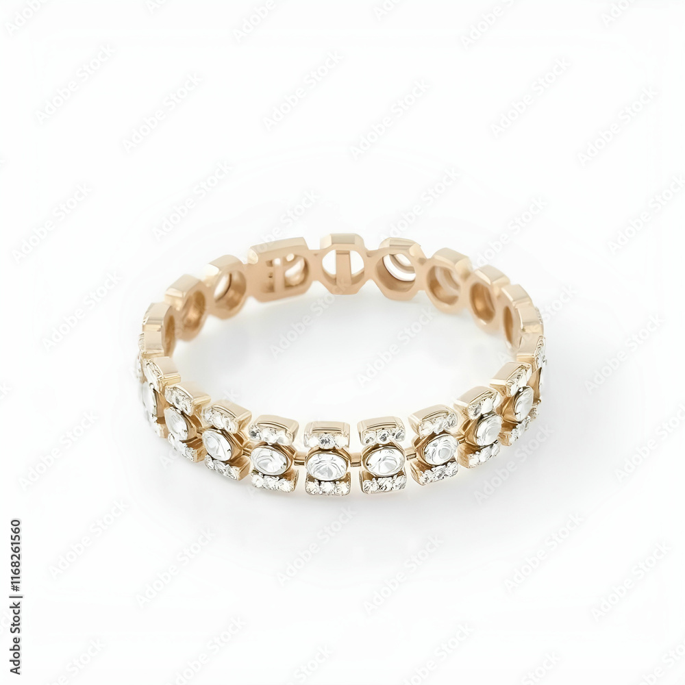 Bracelet with diamonds on a white background Bracelet with diamonds on a white background