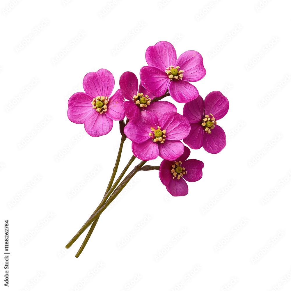 Obraz premium Delicate Pink Flowers on a White Background