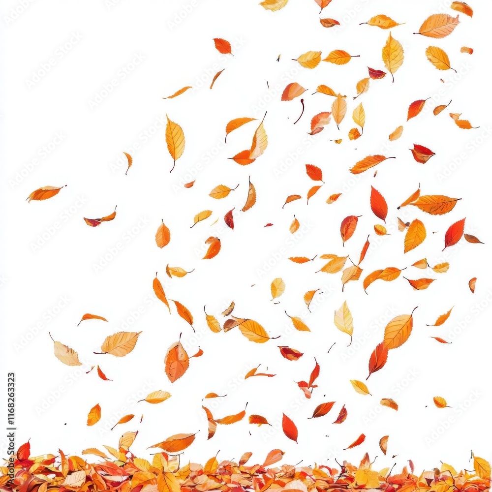 Colorful Falling Autumn Leaves Isolated on White Background Capturing the Essence of Seasonal Change and Nature's Beauty Colorful Falling Autumn Leaves Isolated on White Background Capturing the Essence of Seasonal Change and Nature's Beauty