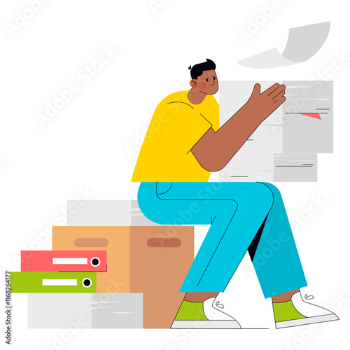 Young Businessman. Flat Vector Illustration