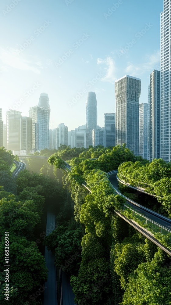 Fototapeta premium Smart City Revolution: Embracing Clean Technology for a Sustainable Future