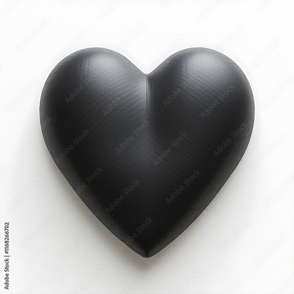 3D black heart sign on white background 3D black heart sign on white background