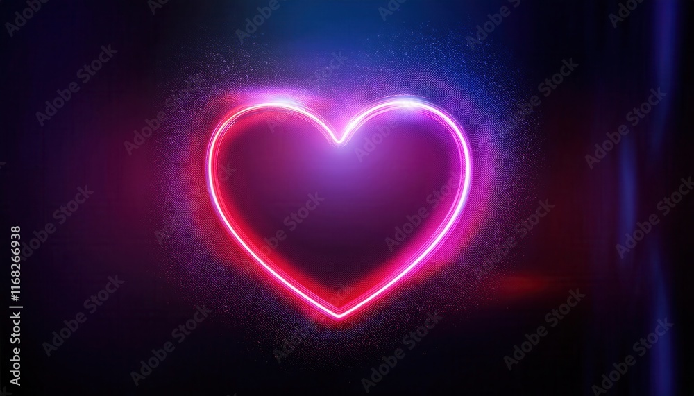A vibrant, glowing heart shape illuminated in pink and blue, set against a dark background, symbolizing love and emotion. A vibrant, glowing heart shape illuminated in pink and blue, set against a dark background, symbolizing love and emotion.