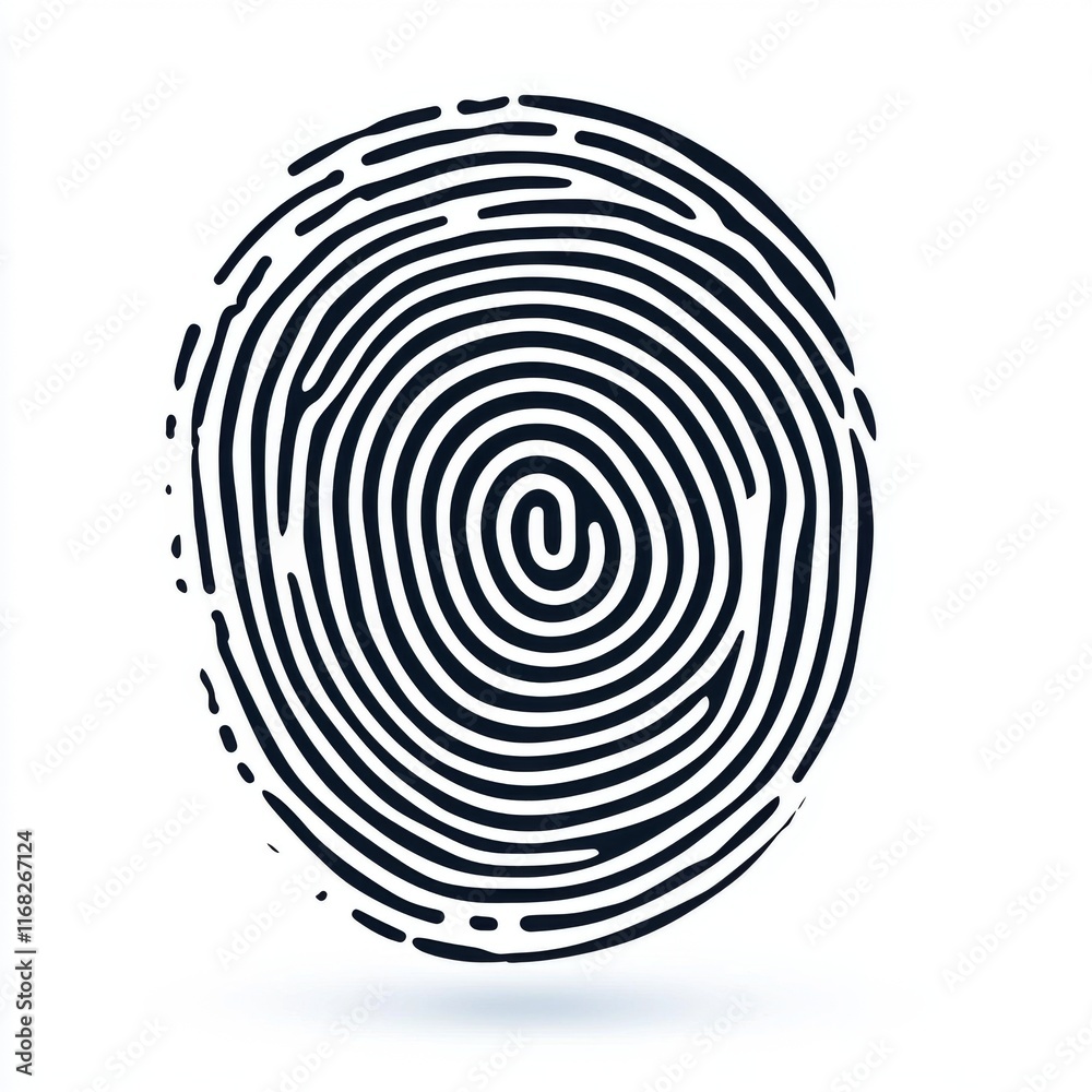 Abstract Fingerprint Design with Unique Lines and Patterns for Identity and Security Concepts
