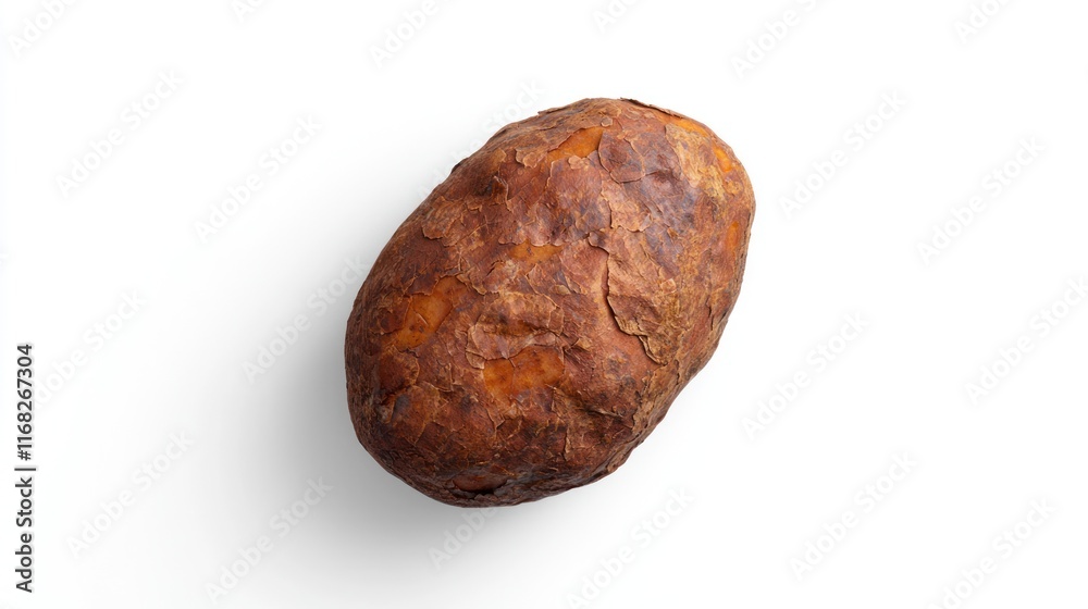 A Single Baked Potato Isolated on White Background A Single Baked Potato Isolated on White Background