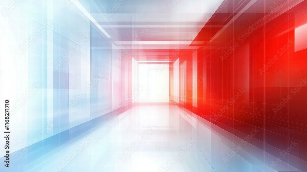 Fototapeta premium Abstract corridor with vibrant colors suggesting depth and movement.