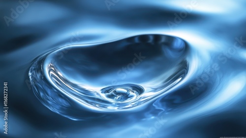 Soft light reflections on rippling water with a peaceful and serene blue tone