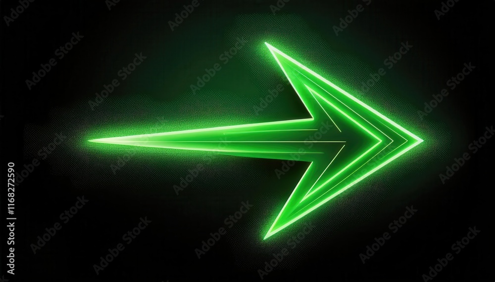 A luminous green arrow pointing right, set against a dark background, creating a striking visual effect. A luminous green arrow pointing right, set against a dark background, creating a striking visual effect.