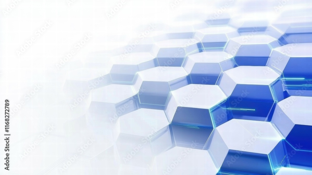 Abstract hexagonal pattern with blue accents, suitable for technology or graphic design themes. Abstract hexagonal pattern with blue accents, suitable for technology or graphic design themes.