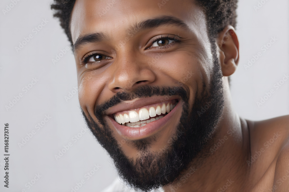 Close-up portrait of a happy young man with a broad smile, showing healthy teeth and skin. Close-up portrait of a happy young man with a broad smile, showing healthy teeth and skin.