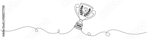 line art illustration of victory trophy