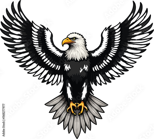 Eagle emblem black on white photo