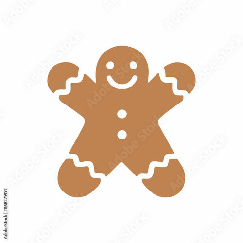  gingerbread man. Christmas cookie vector