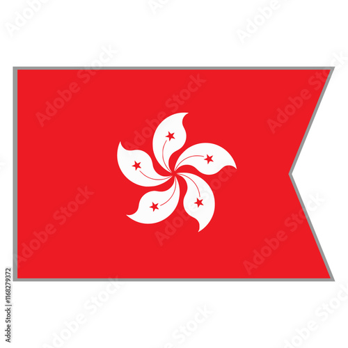 Hongkong flag vector design and illustration , National flag country with original color, Pennon flag