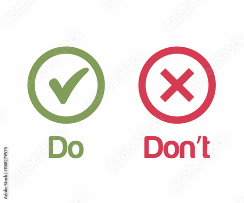 dos and don’ts icon. checkmark and cross do and don’t