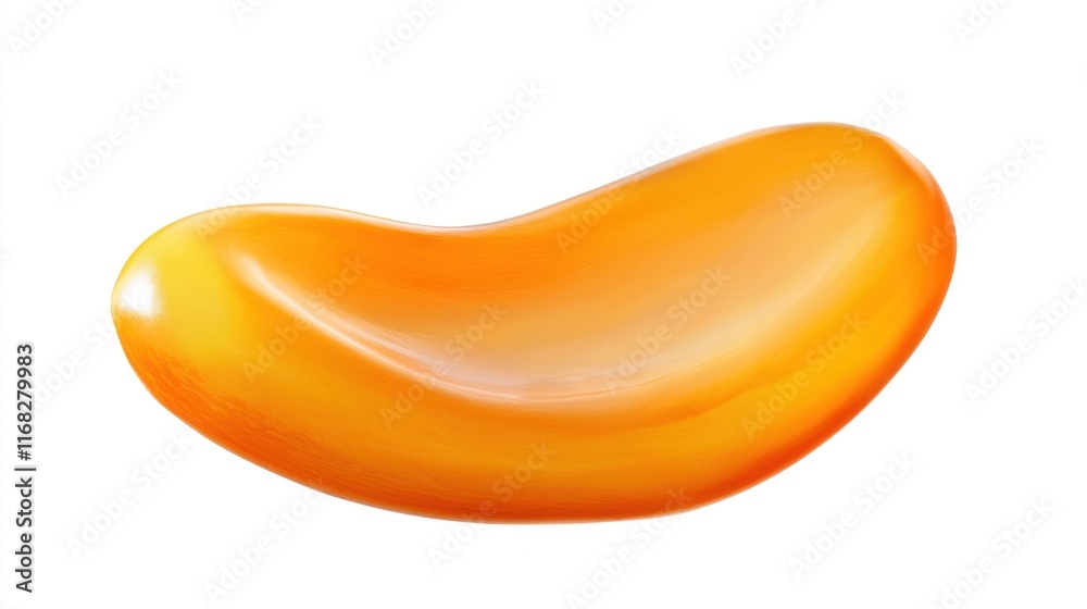 A single vibrant orange abstract shape A single vibrant orange abstract shape