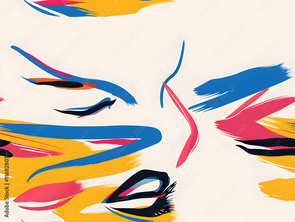 Abstract Illustration: Vibrant Brushstrokes and Bold Colors Abstract Illustration: Vibrant Brushstrokes and Bold Colors