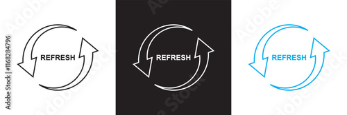 Refresh icon vector. Reload icon vector. Update icon. convert icon. isolated on white and black background. vector illustration. EPS 10