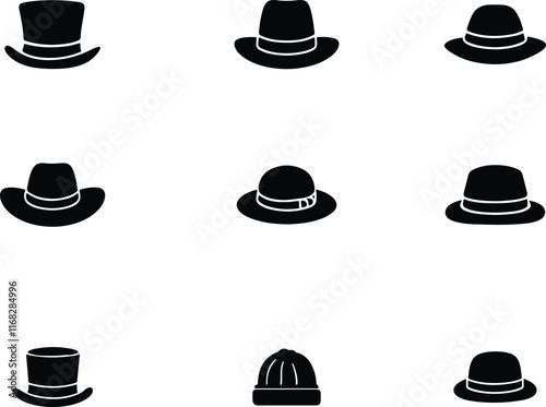 hat icon set on white background. hat icon vector. hat icon vector