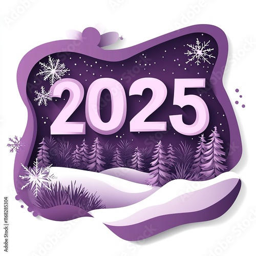 Happy New Year Card Design with Paper Cut Style

 photo