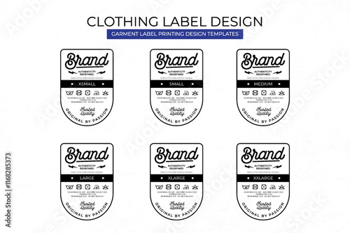 Clothing label tag printed neck label template design	