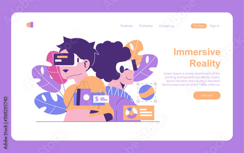 Immersive Reality. Flat Vector Illustration