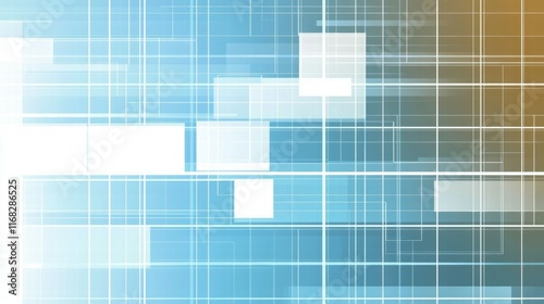 Wallpaper Mural Abstract geometric design with blue and white grids, suggesting technology and digital concepts. Torontodigital.ca