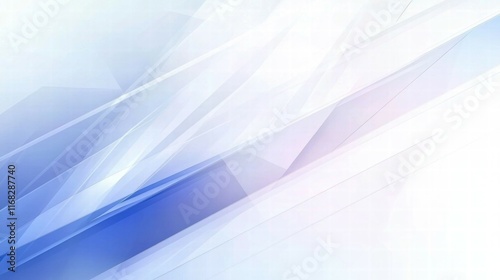 Abstract blue and white geometric background with layered shapes for design purposes.