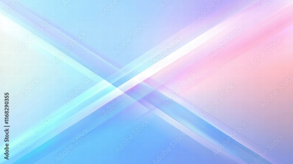 Fototapeta premium A soft, abstract gradient background with intersecting light beams in pastel colors.