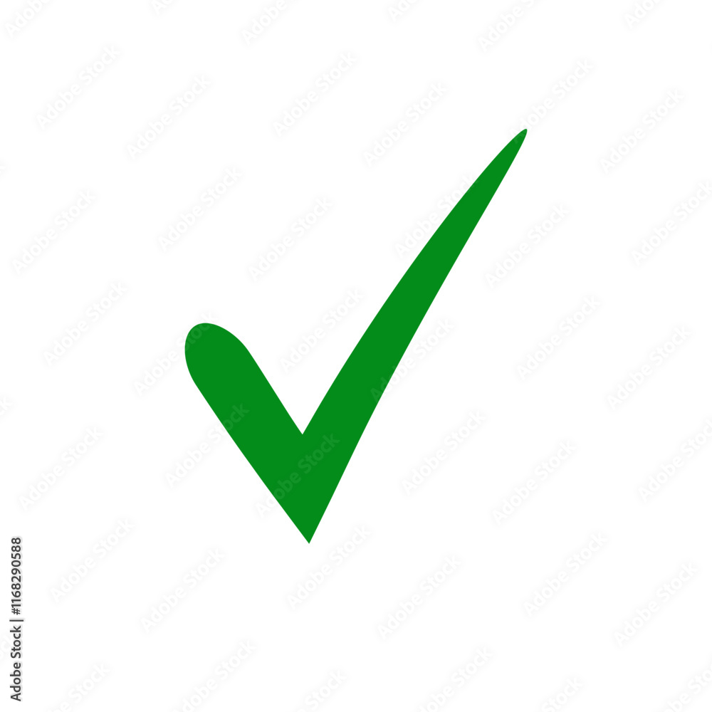Green check mark icon. Tick symbol in green color, cheecklist vector illustration Green check mark icon. Tick symbol in green color, cheecklist vector illustration