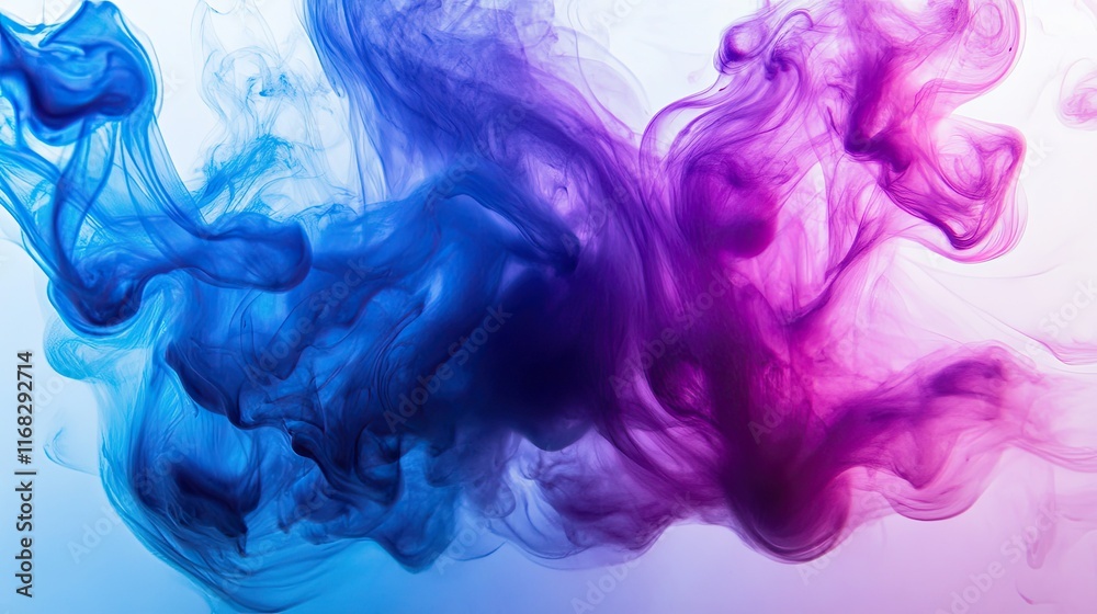 Fototapeta premium Dynamic liquid art featuring vibrant waves of teal and magenta flowing into one another, with smooth gradient transitions.